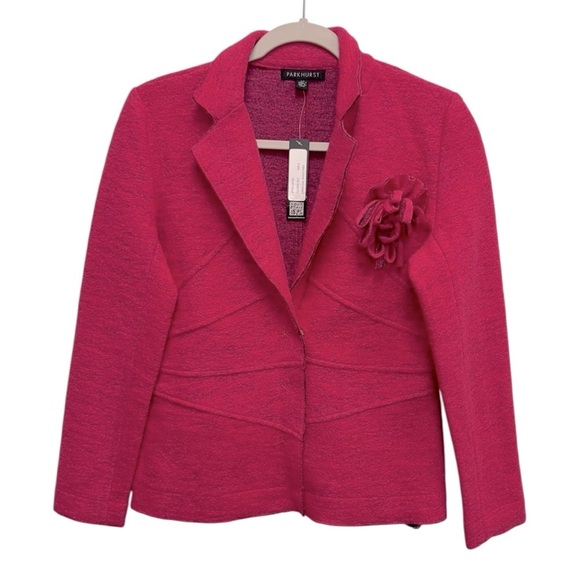 Parkhurst Wool Blend Blazer Shock Pink Boss Babe Cottagecore Coquette Preppy - Picture 1 of 15
